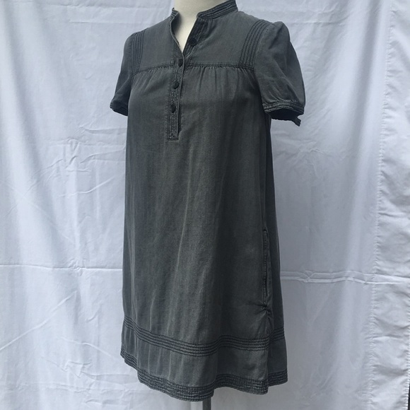 Grey Wash Denim Smock Dress - Picture 1 of 3